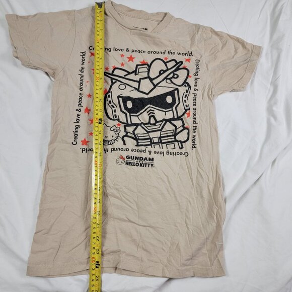 Gundam x Hello Kitty Collaboration Adults Small Beige T-Shirt Anime Casual - Picture 7 of 8